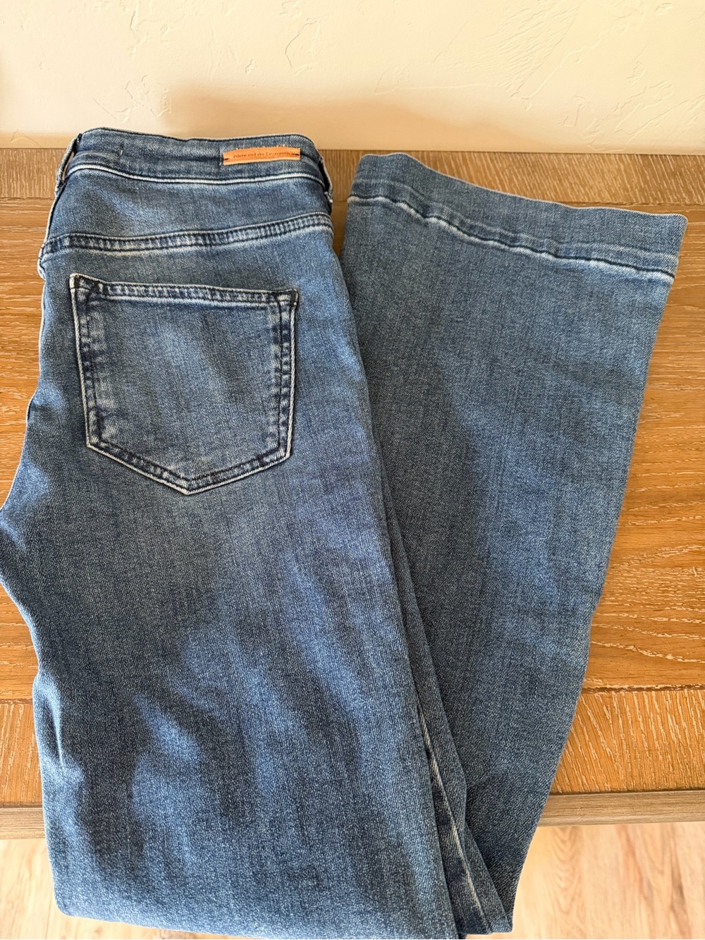 Pilcro and the Letterpress Medium Blue Flare Jeans